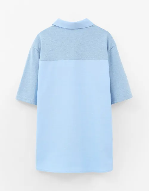 Голубая рубашка с коротким рукавом для мальчика 261273 в Беларуси -3